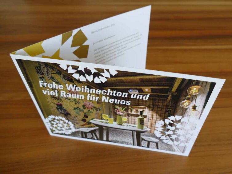 Neujahrskarte von der Firma Waller AG Bauunternehmung in Büron.