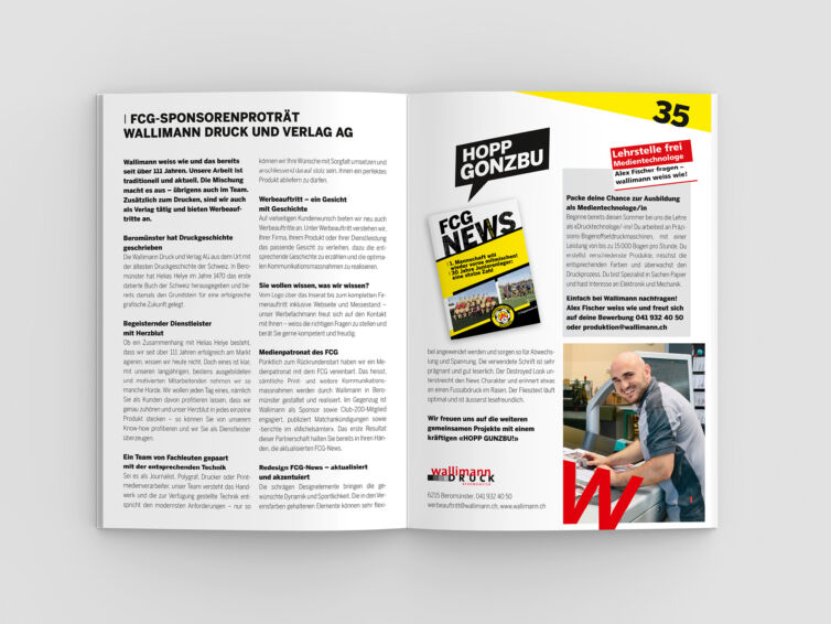 Das FC Gunzwil erhielt von Wallimann Druck ein Redesign.