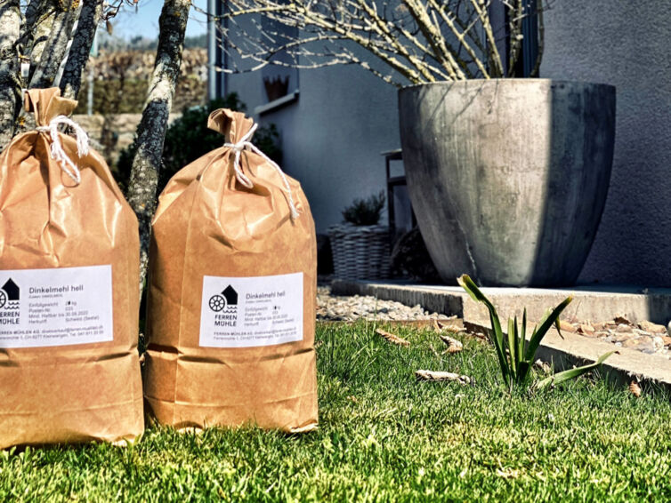 Mehlsäcke von der Ferren Mühle in Kleinwangen.