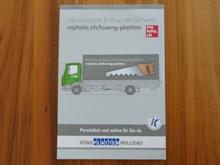 Notizblock für die Firma Küng Platten in Willisau.