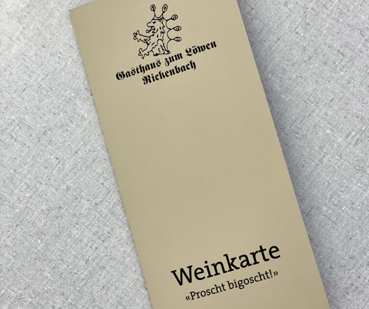 Weinkarte, Kraftpapier
