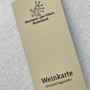 Weinkarte, Kraftpapier