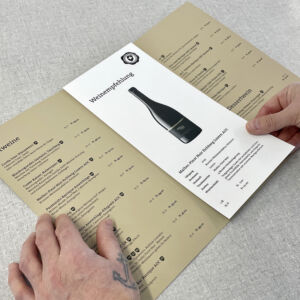 Weinkarte, Prägung, Kraftpapier, Einlageblatt