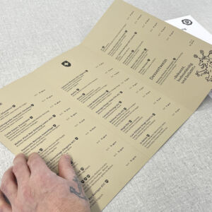Weinkarte, Prägung, Kraftpapier, Einlageblatt